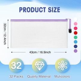 Jetec 32 Pcs Mesh Zipper Bags Toy Storage Bikini Organizer Bag Bolsas Para Guardar Trajes De Baño Waterproof Zipper Reusable Pouch Puzzle Multipurpose for Storage Office(Classic Color,9.5 x 4.5 Inch)