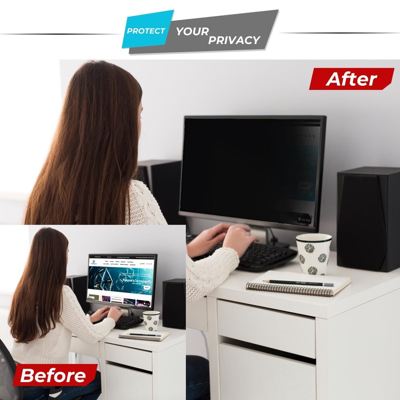 TECHNOLOGYVS 16 Inch Magnetic Privacy Screen Filter for Computer Monitor