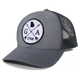 Homeland Tees Men's Georgia Arrow Patch Trucker Hat - Charcoal/Black