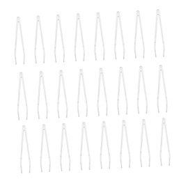 Baluue 50pcs Transparent Plastic Eyelash Extension Tweezers for False Eyelash Application Comfortable Removal Clip Double Eyelid Stickers Tool Durable Makeup Accessories for Women