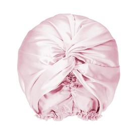 townssilk 100% Mulberry Silk Women's Night Cap, 16 Momme Sleep Cap, Silk Shower Cap, Good for Hair, Protects Hair, Silk Night Cap, Double Layer, Rose Pink