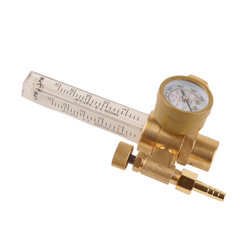 Argon Regulator with Pressure and Gas Flowmeter, Manual Knob, for