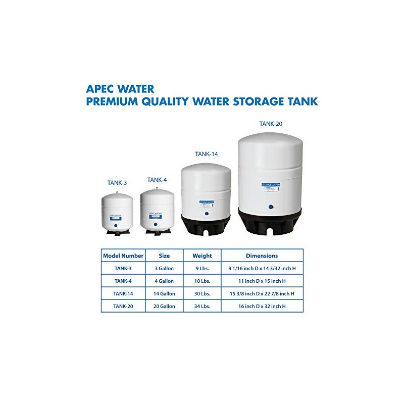 APEC TANK-14 14 Gallon Pre-pressurized Reverse Osmosis Water Storage Tank