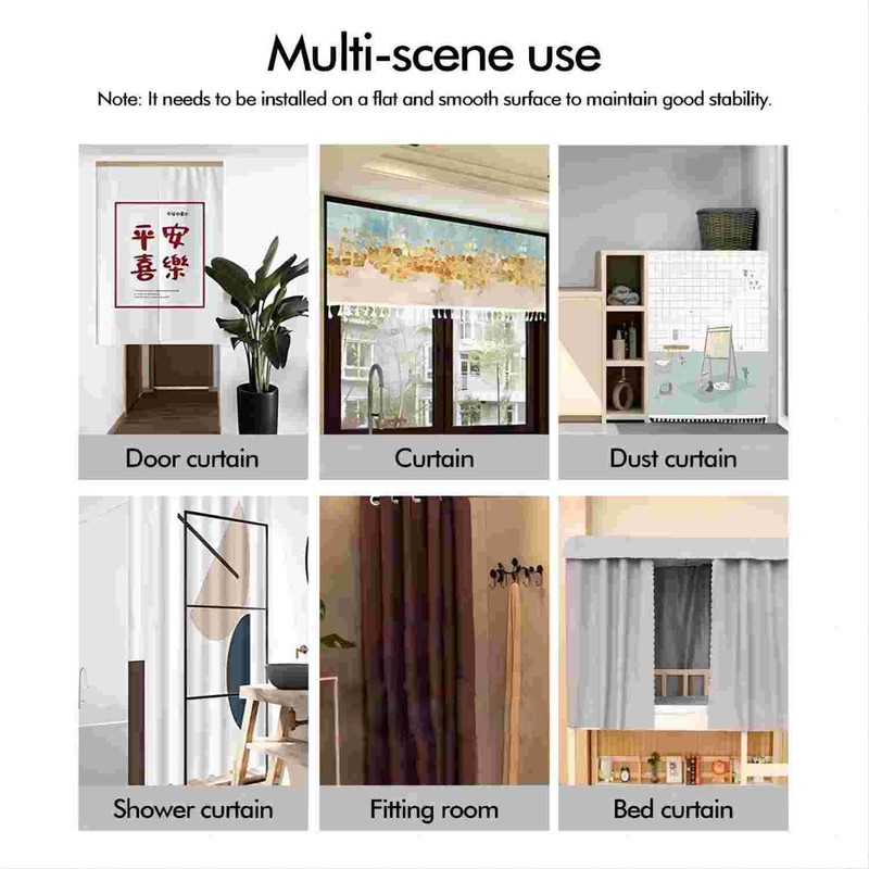 YLNANMI No Drill Self Adhesive Curtain Track Ceiling or Wall