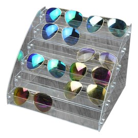 Acrylic Sunglasses Organizer Multilayer Display Case Tabletop Eyeglass Storage Box(Six Layer)