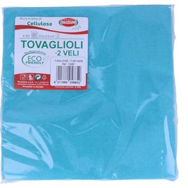 Tovaglioli di Carta Monouso, 50 pezzi, Formato 33x33, TURCHESE