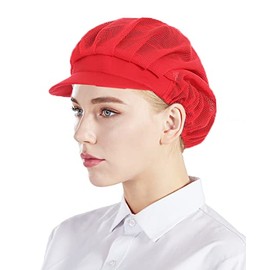 Nanxson 3pcs Chef Hat Kitchen Cooking Chef Cap Food Service Hair Nets CF9033 Redfullnet