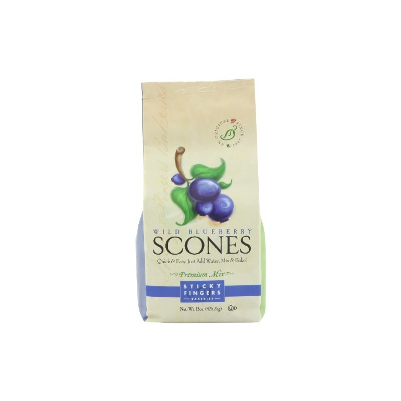 Sticky Fingers Wild Blueberry Scone Mix, 15-Ounces (Pack of 3)