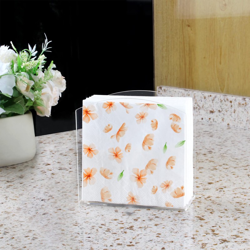 Yes!Fresh Napkin Holder Simplicity Clear 2 Pack Set,Mess-Free Space Saver