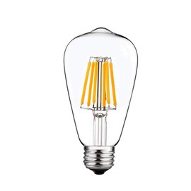 JHOTEC 12V LED Bulb, 60 Watt Equivalent, Low Voltage DC 12-36V Universal, Warm White 3000K, 6W E26 Base, ST58 Edison Filament Bulbs for Outdoor Light fixtures, Off-Grid Solar Battery Systems, RVs