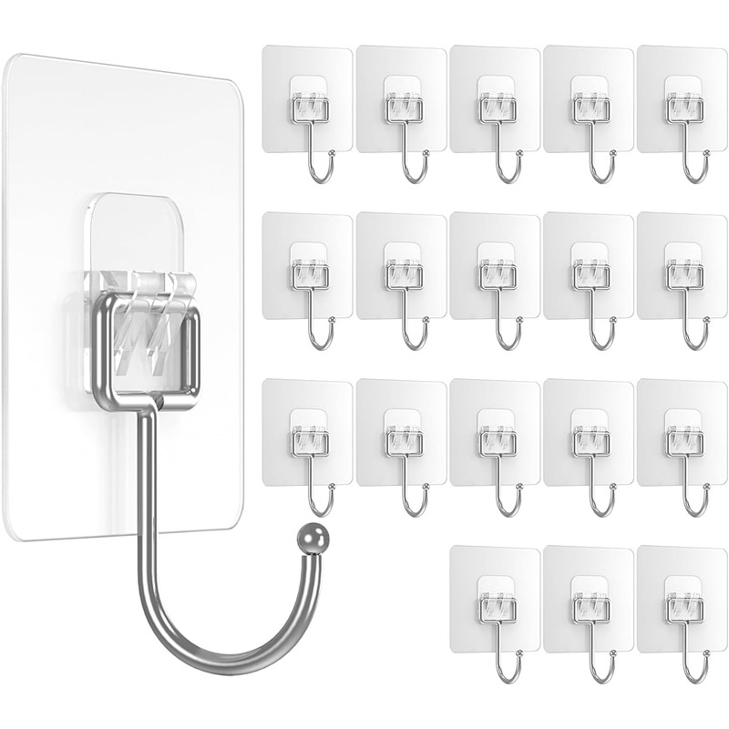 18 Pack Large Adhesive Wall Hooks for Hanging Heavy Duty