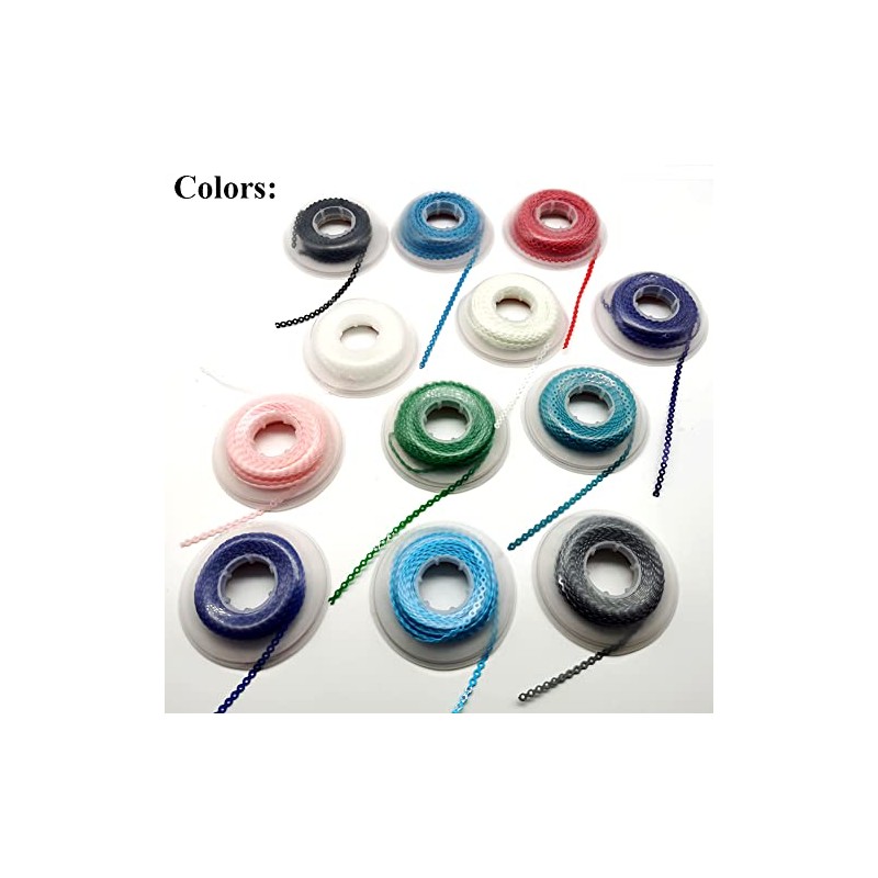 SNAWOP Cadena de energía dental de ortodoncia multicolor, bandas elásticas