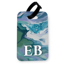 WTF | Marbled Ink Monograms (5) | Printed Art Faux Leather Passport Cover/Luggage Tag | MI5| MI1 (Luggage Tag)