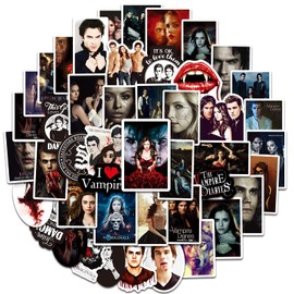 Pack of 50 The Vampire Stickers, Classic TV Movie Show Stickers, Popular Graffiti Waterproof Stickers for Car, Laptop, Skateboard, Bike, Suitable for Adults, Teens