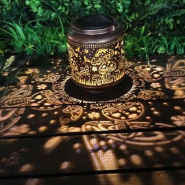 Mushroom Solar Lanterns Outdoor Waterproof Hanging,Garden Decor Metal Watering can Lights,Solar Lights Mushroom Gifts for Women Mom Decorative Lanterns for Patio,Lawn,Porch,Pathway,Garden Deco