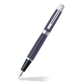 Sheaffer 300, Gloss Blue, Chrome Plate Trim, Fountain Pen: Medium Nib (E0932853)