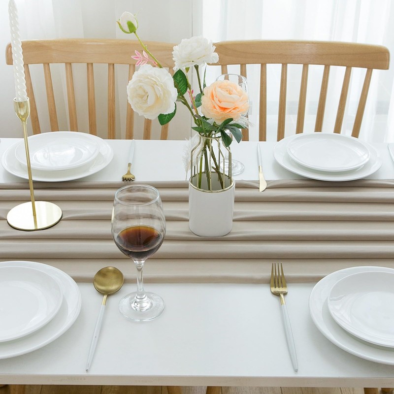 CHUQING Table Runner Wedding Tablecloth Romantic Sheer Table Runners for