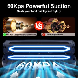 Vacuum Sealer Machine, Fast Compact Food Sealer-Automatic Vacuum Air Sealing System for Food Preservation, Dry&Moist&Fluffy&Powder 4 Food Modes Digital Display Vacuum Sealing with 10 Vacuum Bags