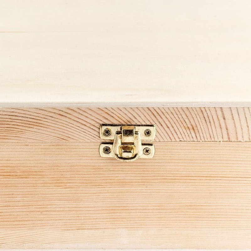 Wooden Wine Box with Lid 3 Inner Compartments 35cm x