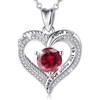 EUDORA Heart Women Necklace 925 Sterling Silver July Birthstone Pendant