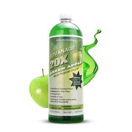 Advanage 20X All Purpose Cleaner Concentrate – Green Apple Eco-Friendly Heavy Duty Degreaser, Multisurface Cleaner for Bathroom, Kitchen, Floors, Household Cleaning Supplies, Made in USA, 32 Fl Oz