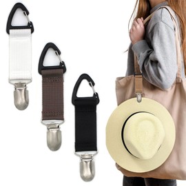 DRESHOW Elastic Hat Clip for Travel - Hat Holder for Bags Luggage Backpack, Outdoor Travel Accessory Travel Hat Clip Hands Free Bag Accessories for Women and Men