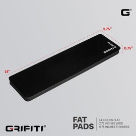 GRIFITI Fat Wrist Pad 14 X 2.75 X 0.75 Inch Computer Keyboard Rest Support for Tenkeyless Ergonomic Gaming Wrists Rests Pads - Desk Keyboards Resting Accessories for Carpal Tunnel