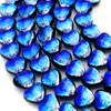 Gold Stone Glowing Yonaguni Blue Firefly Glass, Heart-Shaped, Approx. 0.5