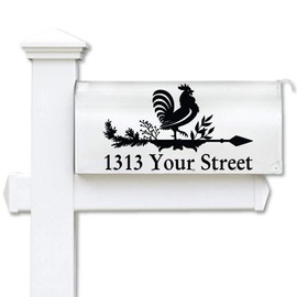Mailbox Lettering Farmhouse Styled Weathervane Rooster Vinyl Decals