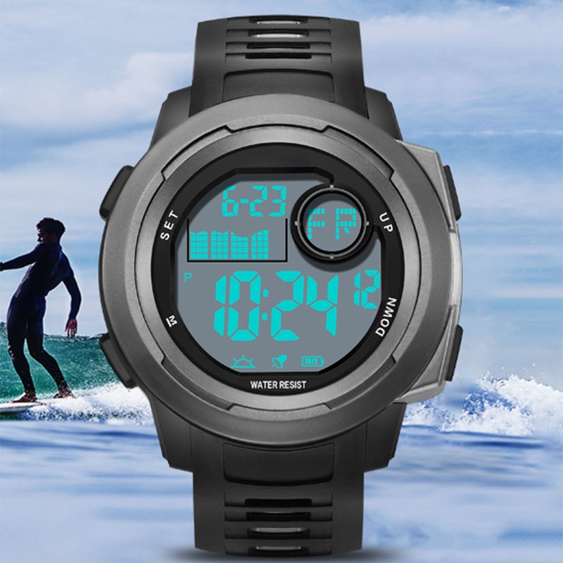 Men Digital Sports Watch Outdoor Sports Electronic Watch Shock Resistant