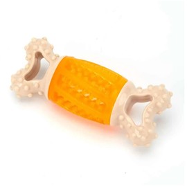 MPP 6" Giggle Bones Tough Dental Dog Toy Durable Unique Shape Texture Massages Gums (Orange)