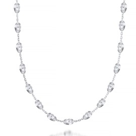 Lynora - Silver Beaded Cable Necklace with Lobster Clasp - Perfect for Everyday Wear