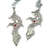Dragon of the Devil Luscious Sword Keychain Silver