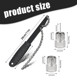 XINSUO Bicycle Chain Whip 3-Piece Set, Chain Whip and Sprocket Puller Bicycle, Cassette Puller Kit, Bicycle Cassette Tool, Universal Bicycle Cassette Removal Tool