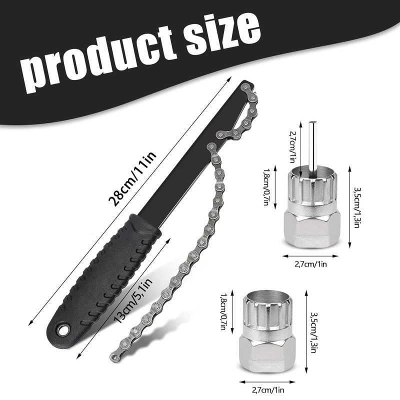 XINSUO Bicycle Chain Whip 3-Piece Set, Chain Whip and Sprocket