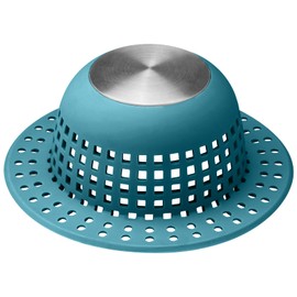 Aluvor Shower Drain Hair Catcher, Bathtub Drain Cover Foldable Silicone Shower & Tub Protector for Pop-Up & Regular Drains