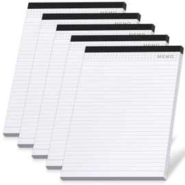 SAYEEC Legal Pads, A4 Size Wide Ruled Writing Note Pads, 8" x11" Lined Notepad Notebook Paper for Business School College Office, 25 Sheets Per Pad, 5 Pack