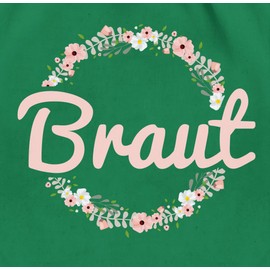 Shirtracer - Gym Bag Backpack - JGA Stag Night Women - Bride Motif Flower Wreath, 12 Green