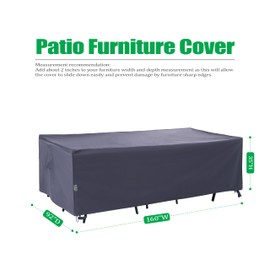F&J Outdoors Heavy Duty Waterproof Anti-UV Extra Large Patio Furniture/Sectional Sofa Cover,160"x92"