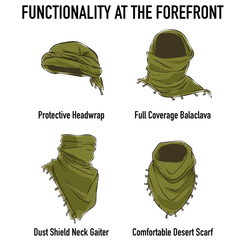 Shemagh Tactical Desert Scarf, Tan