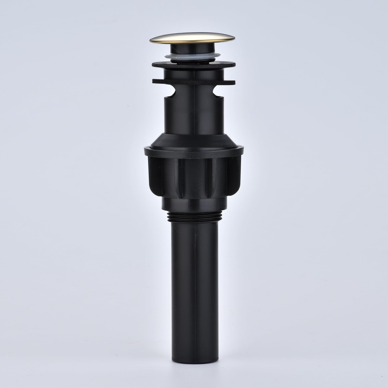 Brushed Gold Bathroom Pop-Up Push-Type Sink Drain Assembly - Vessel