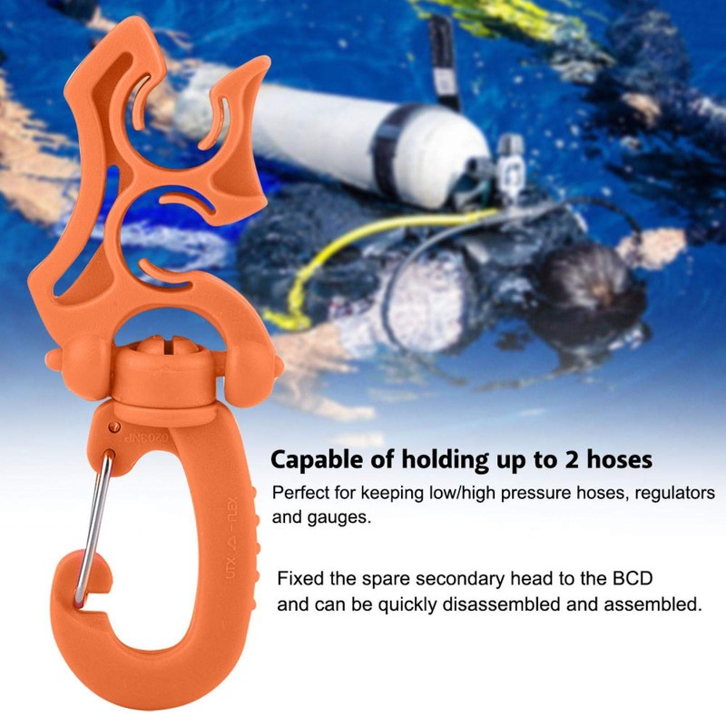 Keenso Scuba Diving Double Hose Holder with Clip Double BCD
