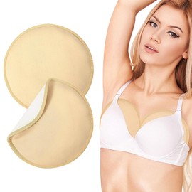 2Pcs Castor Oil Breast Pads - Reusable Organic Castor Oil Pack Wrap with Zipper Bag, Soft and Comfortable Cotton Castor Oil Pads Nursing Pads for Women Relaxing,Khaki Color (Oil Not Included)