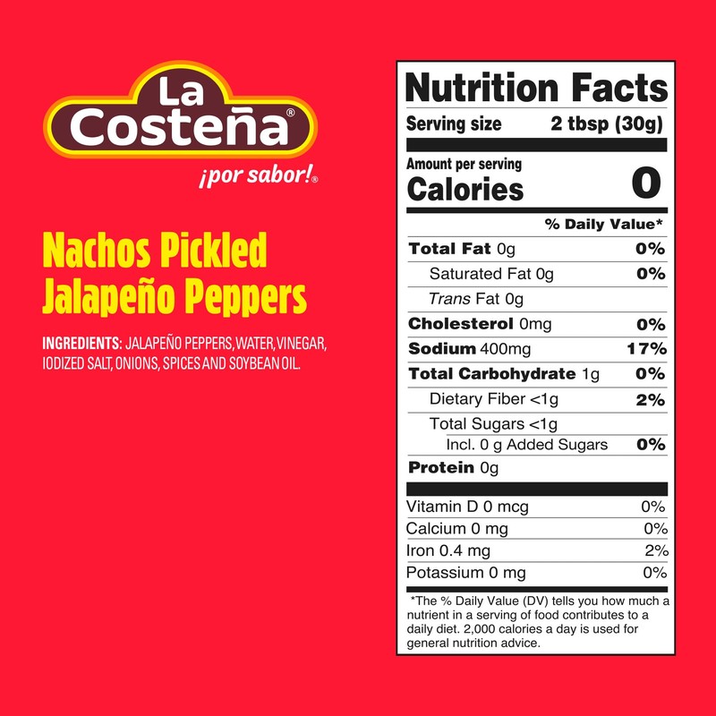 La Costeña Sliced Nacho Jalapeno Peppers - Pickled Jalapenos -