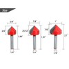 Saipor 7pcs 1/4-Inch Shank 90 Degree V Groove Router Bit