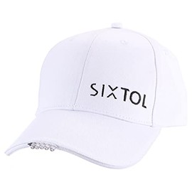 SIXTOL B-Cap Baseballmütze mit LED-Licht 25lm | Aufladen über USB | Universalgröße | Weiß