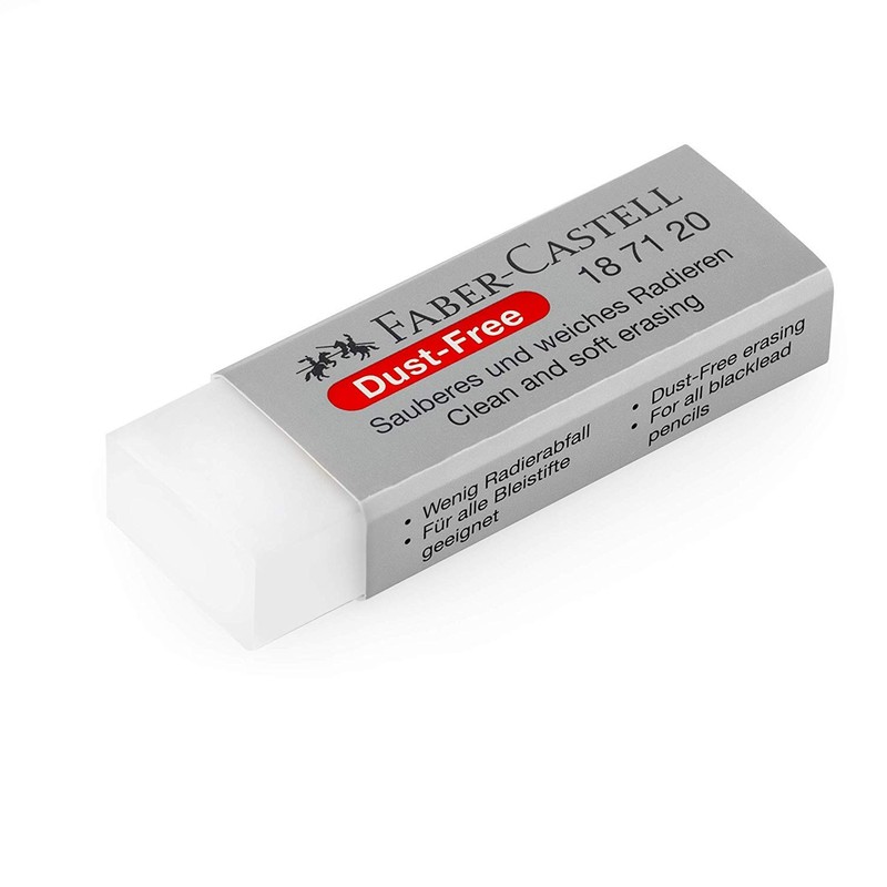 Faber-Castell Dust-Free Comfort Edge Eraser Rubbers - White - Pack