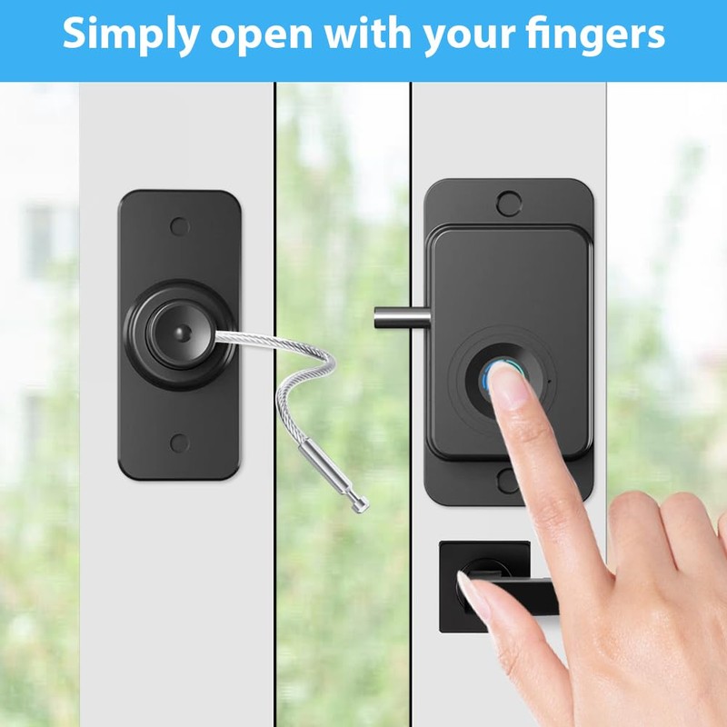 Fridge Lock with Fingerprint, Cabinet Lock Baby, USB Charging, No