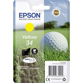 Epson Original 34 Ink Golf Ball, WF-3720DWF, WF-3725DWF, yellow