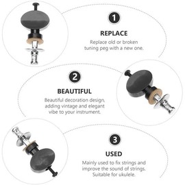 4 Pcs Black Ukulele Strings Tuning Pegs Pin Machines Tuners Friction, Ukulele Accessories,Musical Instruments,Folk and World Instrument Accessories, Small in Size,Convenient to Carry